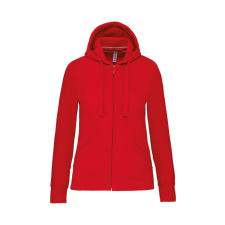KARIBAN cipzáros kapucnis Női pulóver KA464, Red-L női pulóver, kardigán
