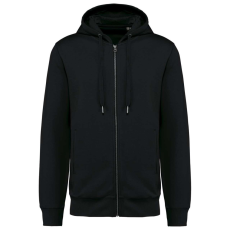 KARIBAN cipzáros kapucnis vastag pulóver KA4008, Black-XS