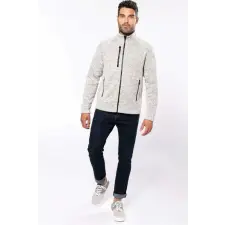KARIBAN Dzseki Kariban férfi cipzáras férfi (100%poliészter) light grey mélange, L munkaruha