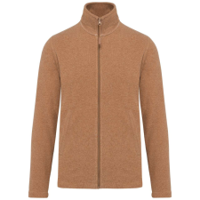 KARIBAN FALCO cipzáras mikropolár pulóver KA911, Camel Heather-2XL férfi pulóver, kardigán