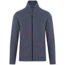 KARIBAN FALCO cipzáras mikropolár pulóver KA911, French Navy Heather-XL férfi pulóver, kardigán