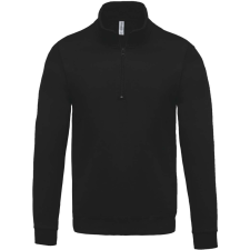 KARIBAN Férfi 1/4 cipzáros galléros pulóver, Kariban KA478, Black-XL férfi pulóver, kardigán