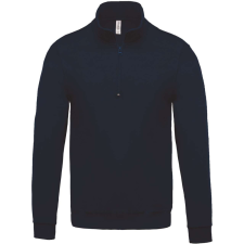 KARIBAN Férfi 1/4 cipzáros galléros pulóver, Kariban KA478, Navy-2XL férfi pulóver, kardigán