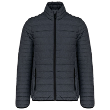 KARIBAN Férfi bélelt meleg és ultrakönnyű kabát , Kariban KA6120, Marl Dark Grey-L férfi kabát, dzseki