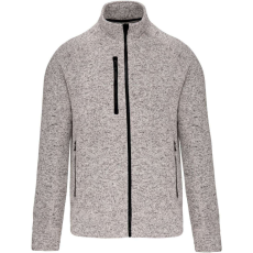 KARIBAN férfi cipzáras dzseki KA9106, Light Grey Mélange-4XL