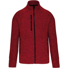 KARIBAN férfi cipzáras dzseki KA9106, Red Melange-M férfi kabát, dzseki