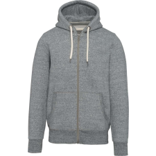 KARIBAN Férfi cipzáras kapucnis vastag pulóver, Kariban KV2306, Slub Grey Heather-3XL férfi pulóver, kardigán