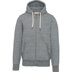 KARIBAN Férfi cipzáras kapucnis vastag pulóver, Kariban KV2306, Slub Grey Heather-L