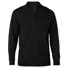 KARIBAN Férfi galléros 1/4 cipzáros keskeny szabású pulóver, Kariban KA970, Black-S