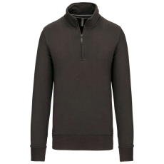 KARIBAN Férfi galléros 1/4 cipzáros pulóver, Kariban KA487, Dark Grey-M