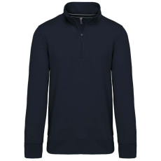 KARIBAN Férfi galléros 1/4 cipzáros pulóver, Kariban KA487, Navy-L