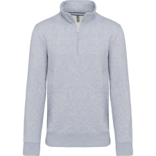 KARIBAN Férfi galléros 1/4 cipzáros pulóver, Kariban KA487, Oxford Grey-3XL férfi pulóver, kardigán