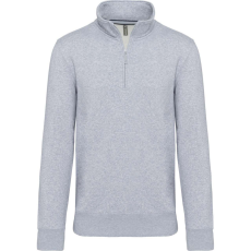 KARIBAN Férfi galléros 1/4 cipzáros pulóver, Kariban KA487, Oxford Grey-M