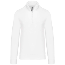 KARIBAN Férfi galléros 1/4 cipzáros pulóver, Kariban KA487, White-2XL