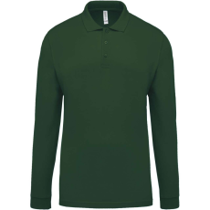 KARIBAN Férfi galléros hosszú ujjú piké póló, Kariban KA256, Forest Green-L