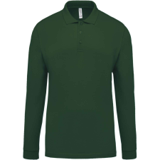 KARIBAN Férfi galléros hosszú ujjú piké póló, Kariban KA256, Forest Green-M férfi póló