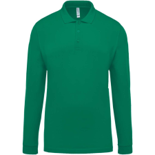 KARIBAN Férfi galléros hosszú ujjú piké póló, Kariban KA256, Kelly Green-2XL férfi póló