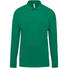KARIBAN Férfi galléros hosszú ujjú piké póló, Kariban KA256, Kelly Green-4XL