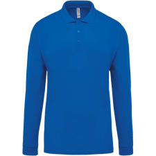 KARIBAN Férfi galléros hosszú ujjú piké póló, Kariban KA256, Light Royal Blue-2XL férfi póló