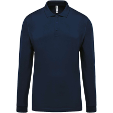 KARIBAN Férfi galléros hosszú ujjú piké póló, Kariban KA256, Navy-2XL férfi póló