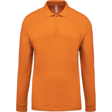 KARIBAN Férfi galléros hosszú ujjú piké póló, Kariban KA256, Orange-L