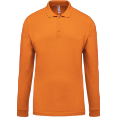KARIBAN Férfi galléros hosszú ujjú piké póló, Kariban KA256, Orange-M