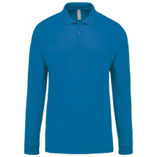 KARIBAN Férfi galléros hosszú ujjú piké póló, Kariban KA256, Tropical Blue-4XL férfi póló