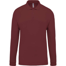 KARIBAN Férfi galléros hosszú ujjú piké póló, Kariban KA256, Wine-2XL