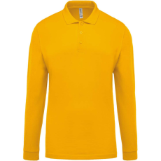 KARIBAN Férfi galléros hosszú ujjú piké póló, Kariban KA256, Yellow-4XL