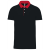 KARIBAN Férfi galléros jersey póló, kontrasztos gallérral, Kariban KA260, Black/Red-2XL