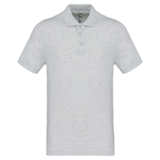 KARIBAN férfi galléros piké póló, rövid ujjú KA254, Ash Heather-4XL