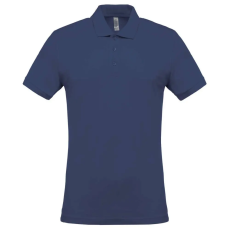 KARIBAN férfi galléros piké póló, rövid ujjú KA254, Deep Blue-XL