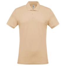 KARIBAN férfi galléros piké póló, rövid ujjú KA254, Light Sand-XL férfi póló