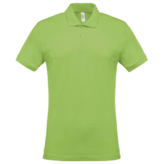 KARIBAN férfi galléros piké póló, rövid ujjú KA254, Lime-2XL