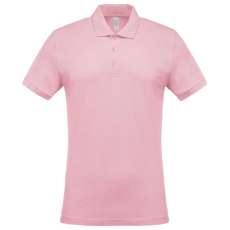 KARIBAN férfi galléros piké póló, rövid ujjú KA254, Pale Pink-S