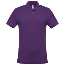 KARIBAN férfi galléros piké póló, rövid ujjú KA254, Purple-2XL férfi póló