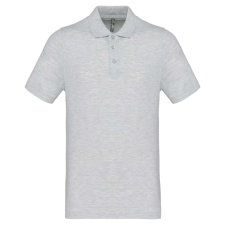 KARIBAN Férfi galléros piké póló, rövid ujjú, Kariban KA254, Ash Heather-2XL férfi póló