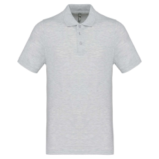 KARIBAN Férfi galléros piké póló, rövid ujjú, Kariban KA254, Ash Heather-M