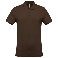 KARIBAN Férfi galléros piké póló, rövid ujjú, Kariban KA254, Chocolate-3XL