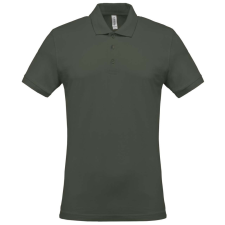KARIBAN Férfi galléros piké póló, rövid ujjú, Kariban KA254, Dark Khaki-M férfi póló