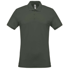 KARIBAN Férfi galléros piké póló, rövid ujjú, Kariban KA254, Dark Khaki-XL