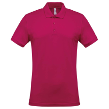 KARIBAN Férfi galléros piké póló, rövid ujjú, Kariban KA254, Fuchsia-S férfi póló