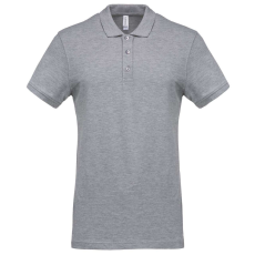 KARIBAN Férfi galléros piké póló, rövid ujjú, Kariban KA254, Oxford Grey-L