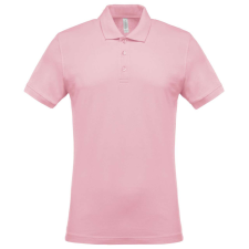 KARIBAN Férfi galléros piké póló, rövid ujjú, Kariban KA254, Pale Pink-L férfi póló