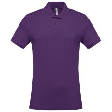 KARIBAN Férfi galléros piké póló, rövid ujjú, Kariban KA254, Purple-M