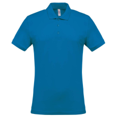 KARIBAN Férfi galléros piké póló, rövid ujjú, Kariban KA254, Tropical Blue-S