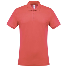 KARIBAN Férfi galléros piké póló, rövid ujjú, Kariban KA254, True Coral-XL