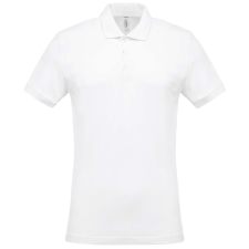 KARIBAN Férfi galléros piké póló, rövid ujjú, Kariban KA254, White-4XL férfi póló