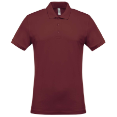 KARIBAN Férfi galléros piké póló, rövid ujjú, Kariban KA254, Wine-2XL