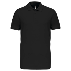 KARIBAN Férfi galléros piké sztreccs póló, Kariban KA239, Black-L